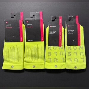 4 pairs lululemon athletica Power Stride Crew Socks, size L
